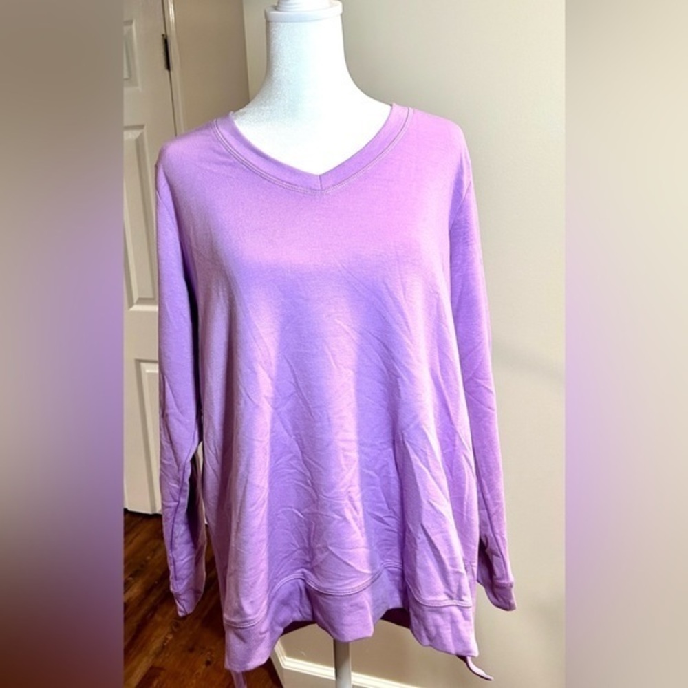 KAREN SCOTT SPORT | LONG SLEEVE | PURPLE ATHLETIC TOP | NWT